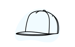 Stylish flat bill cap with custom embroidered design.