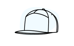 Unique 7-panel surfer hat with custom embroidered design.