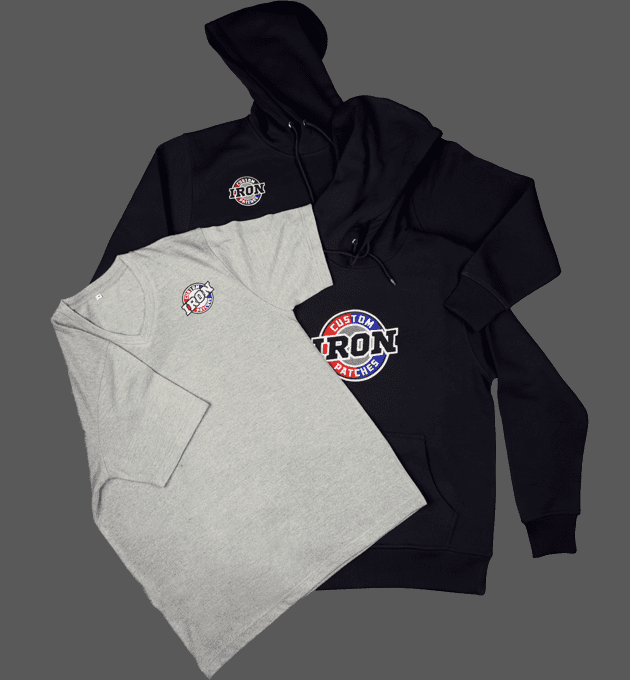 Custom t-shirts, hoodies, and sweatsuits with personalized designs.